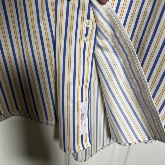 Brooks Brothers Traditional Fit Button Down No-Iron Shirt 16-4/5 Yellow Striped - Picture 8 of 16